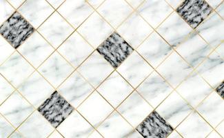 Azulejos de piedra, textura blanca con fondo de mármol negro, líneas doradas - vector