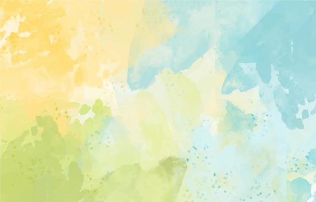 Pastel Yellow Blue Green Watercolor Background