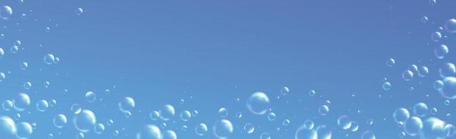 Air bubbles of different sizes on a light background vector