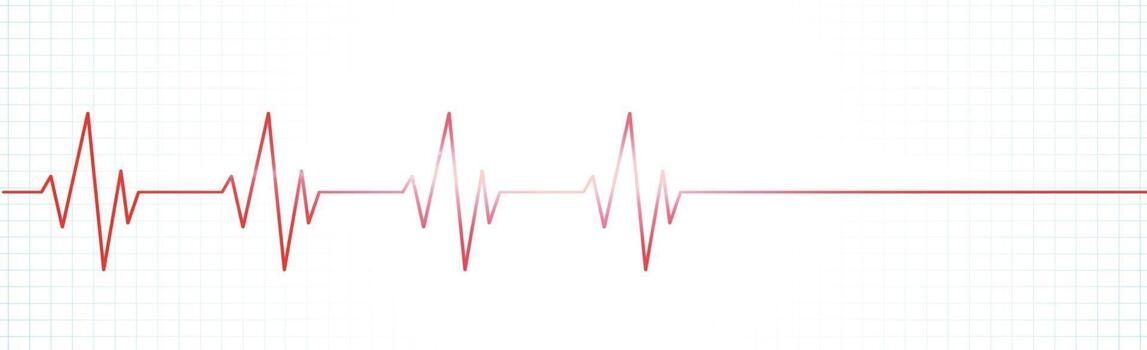 Heart pulse - curved red line on a white background vector