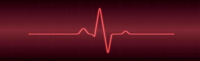 Heart pulse - curved red line on a red-black background vector