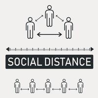 New world trend social distance, pandemic consequences - Vector