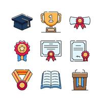 colección de iconos de graduación vector