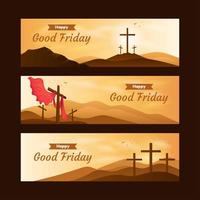 conjunto de banner de viernes santo vector