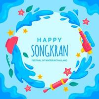 Songkran Background in Flat Design Style vector