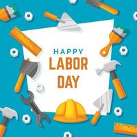 Labor Day Background in Flat Design Style vector