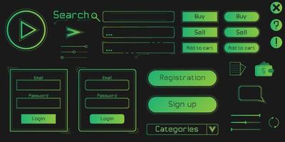 Set of user interface web site elements. vector