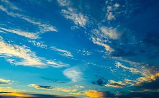 Blue sky and moving clouds, the beauty of nature photo