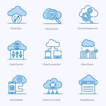 Cloud Technology and Web Hosting vector