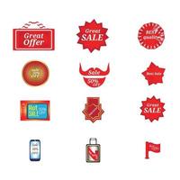 sticker sale collection set vector template