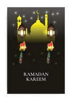 ramadan background cover minimalism green vector template