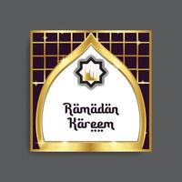 tarjeta de lujo saludo plantilla de vector de Ramadán
