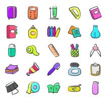 Trendy Office Supplies and Element vector