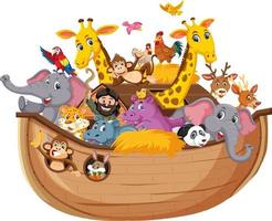 Animal en el arca de Noé aislado sobre fondo blanco. vector