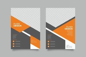 Orange webinar flyer template with abstract shapes vector