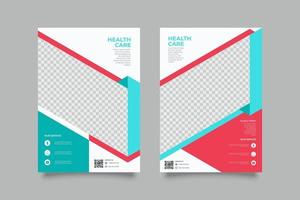 modern company flyer template with geometric shapes vector