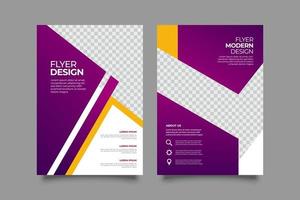 Purple dynamic webinar flyer template with geometric shapes vector