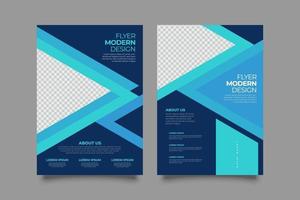 Blue webinar flyer template with geometric shapes vector