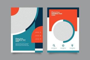 Circle webinar flyer template with abstract shapes vector