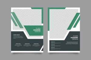 Webinar green flyer template with abstract shapes vector