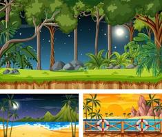 Different nature horizontal scenes vector