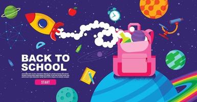 back to school, Online Learning, study from home, flat design vector. vector