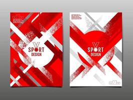 Red and White Grunge Sports Template Set vector