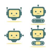 set of metal robot vector image