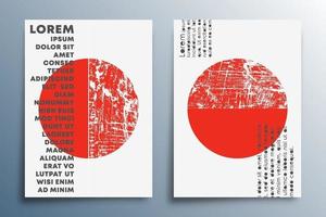 Red sun minimal design for poster, banner, flyer, brochure cover, background, wallpaper, typography, or other printing products. Vector illustration