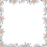 Vector square frame of wildflowers. The wild daisy border has room for text inside.