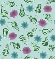 Beach cheerful seamless pattern with palm leaves and flowers. Perfect for wallpaper, background, fabric or wrapping paper. vector