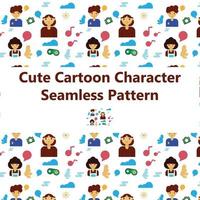 cute cartoon character pattern. Perfect for crafts projects, background, graphic design, scrapbooking and other vector