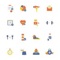 Exercise health color icons. vector