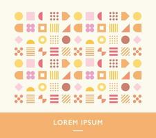 Pattern mosaic made of cute and various shapes. Simple pattern design template. vector