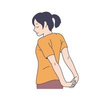 A girl is stretching vector