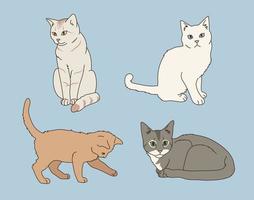 Cat character set vector