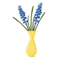 Lavender in a yellow tall vase vector