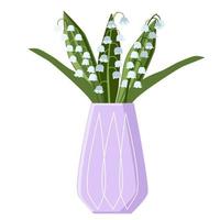 Lilies of the valley in a vase vector