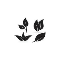 leaf logo ecology nature set vector