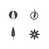 plantillas de logotipos de plumas vector