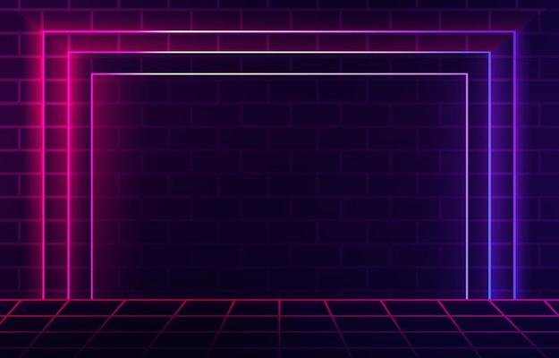 Empty Square Neon Background