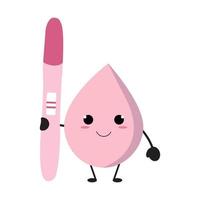 Pink cute blood with positive pregnancy test pack. Implantation concept.