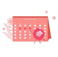 Ilustración de concepto de calendario de fertilidad femenina. vector