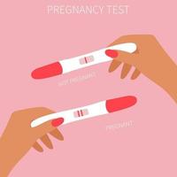 Pregnancy test of pregnant and not pregnant results vector