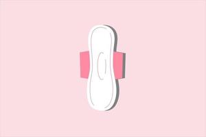 vector illustration of menstrual pad with wings