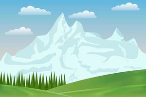 Unique Greenery and Mountain Landscape vector