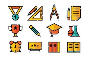 conjunto de iconos de educación vector