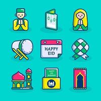 Eid Mubarak Icon Set vector