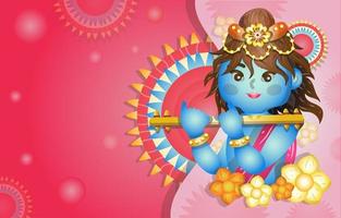 Happy Vishu Background with Krishna vector