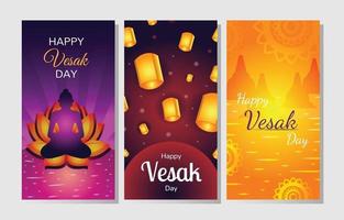 plantilla de conjunto de banner del día de vesak vector